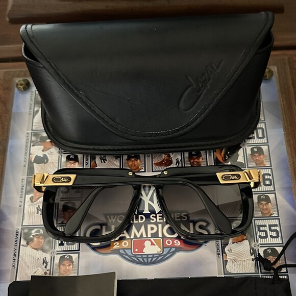 Authentic Cazal Sunglasses 616 Black Gold Grey Gardient Lenses - Picture 3 of 8